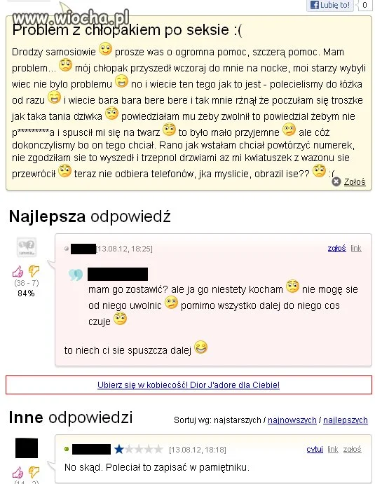 Problem z chłopakiem...