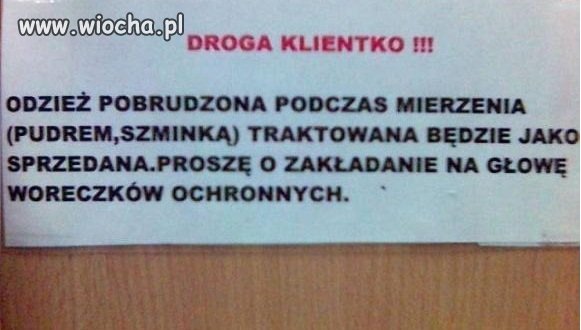 Droga Klientko 