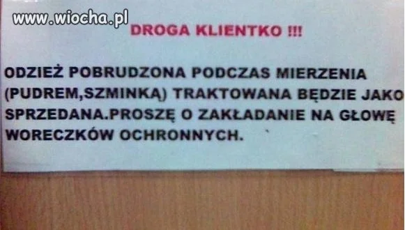 Droga Klientko 