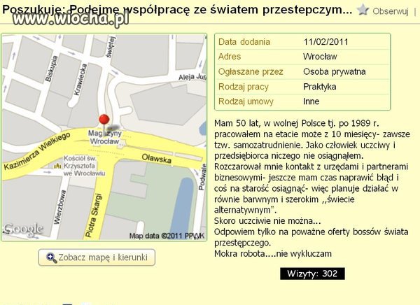 No takie ogłoszenie o pracę mnie rozwaliło 