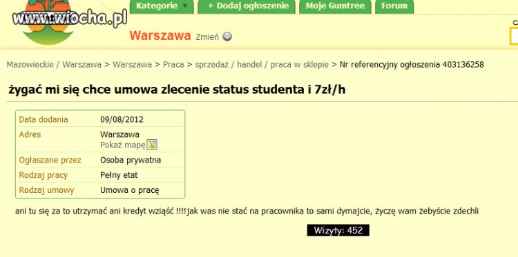 Ogłoszenie, życzę wam żebyście zdechli...