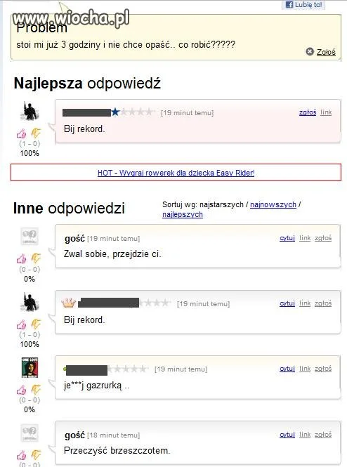 Nie chce opaść