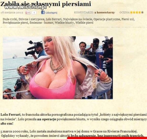 Wiocha to robić ze sobą tak jak ta kobieta