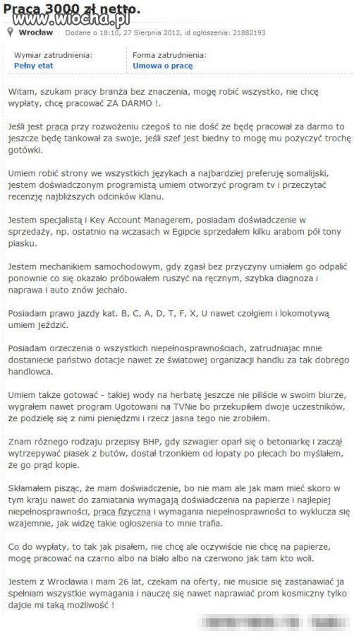 Praca 3000zł netto