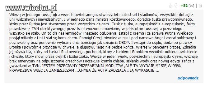 "Wierzę w Tuska"