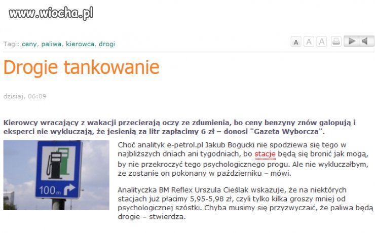 Paliwo stale drożeje