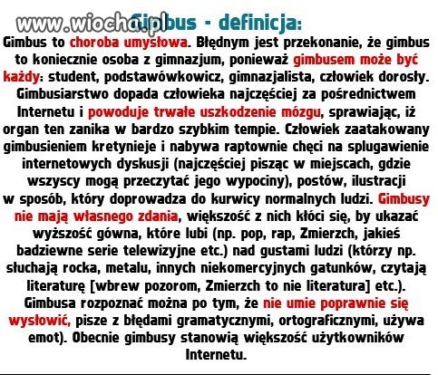 Gimbusem może być każdy.