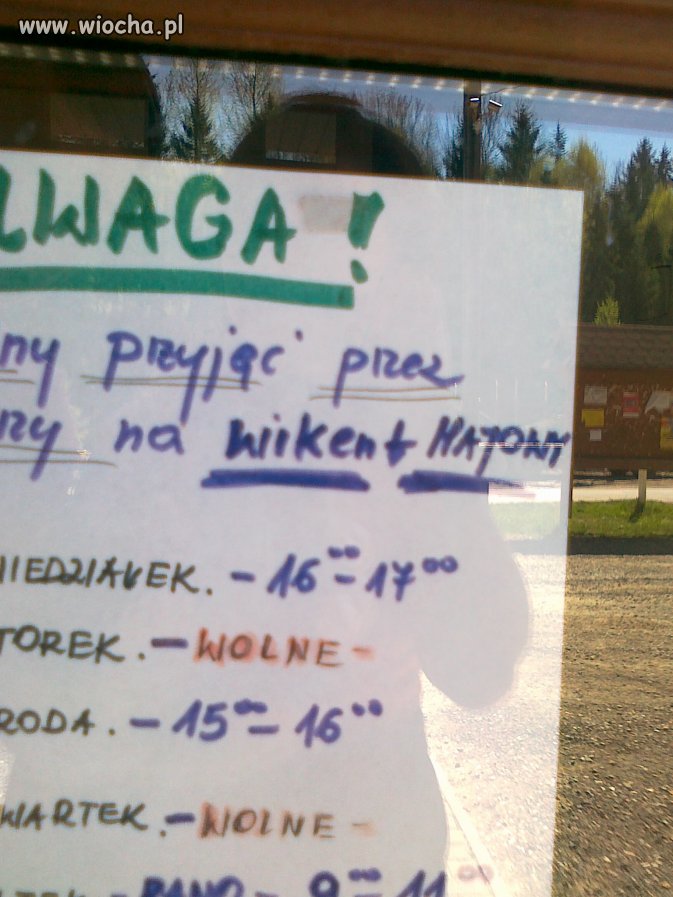 Lista przyjęć przez panią doktor na WIKENT majowy