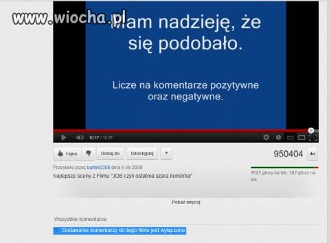 Licz na pozytywne komentarze ...