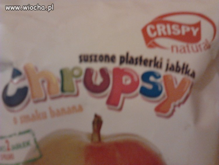 Suszone plasterki jabłka o smaku banana