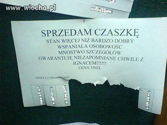 Sprzedam czaszkę...