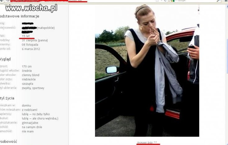 Dziewczynka 15-letnia chwali się Jointem na Fotce