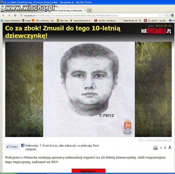 Jeśli rozpoznajesz tego mężczyznę, zadzwoń na 997! 