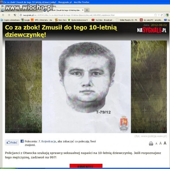 Jeśli rozpoznajesz tego mężczyznę, zadzwoń na 997! 