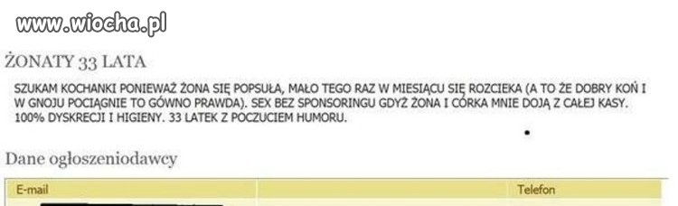 Ogłoszenia towarzyskie...