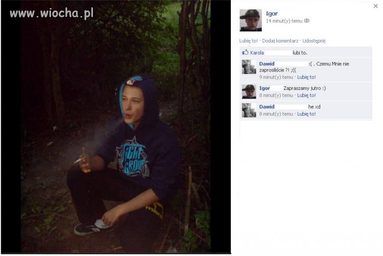 13-latek i papieros na fejsie...