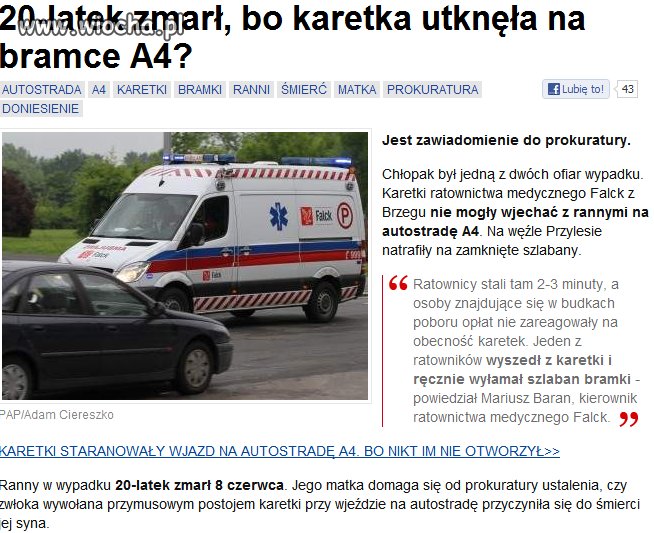 Prawdopodobnie 20-latek zmarl...przez...