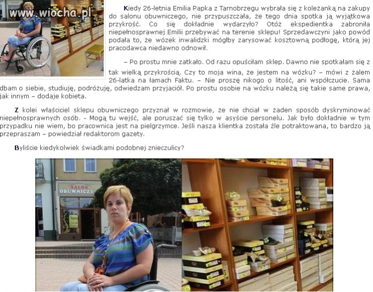 Wyprosili kobiete na wózku ze sklepu żeby...