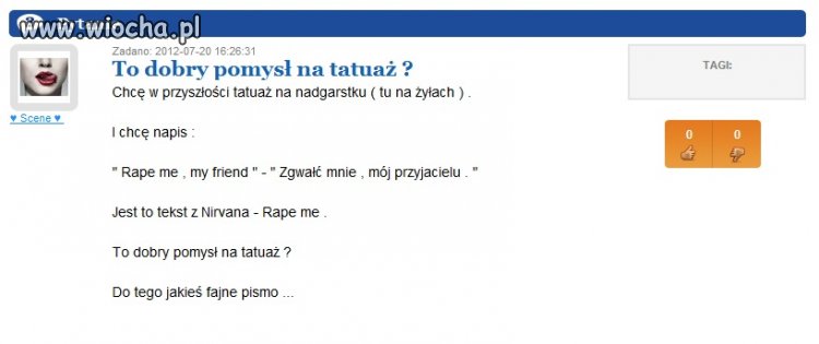 Pomysł na tatuaż? Gratuluje idiotyzmu 