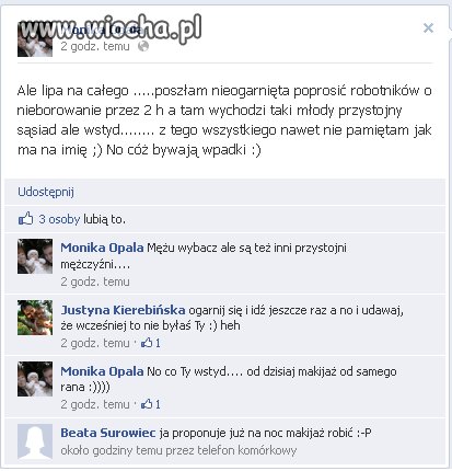 Wstrząsające. ciekawe co na to jej mąż