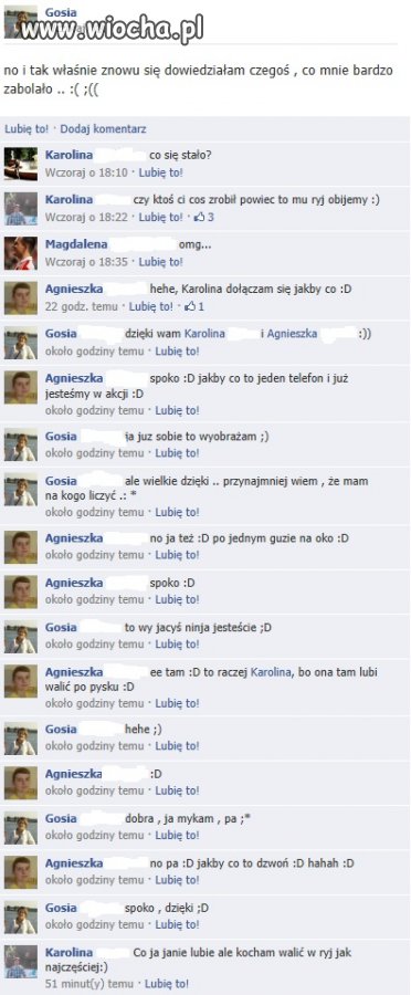 Załamana 13stka i dwie pomocne pięści