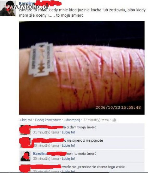 I po co to wrzucać na  fb? Tu trzeba psychologa.