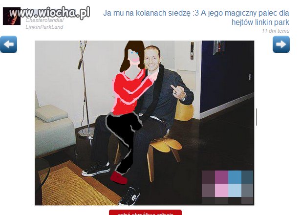 "Ja mu na kolanach siedzę"