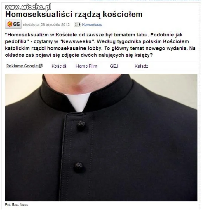Homoseksualiści rządzą kościołem 