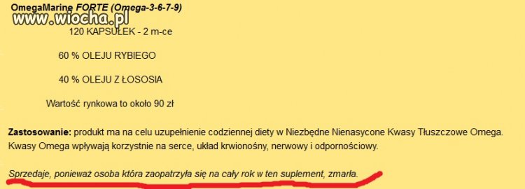 Osoba która się zaopatrzyła zmarła 