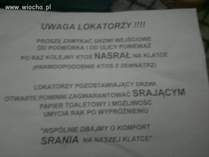 Uwaga lokatorzy