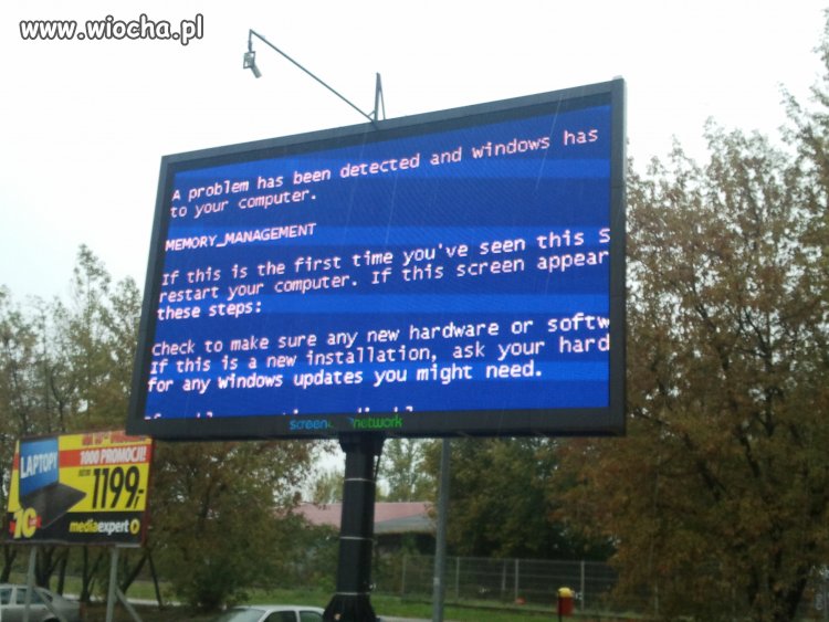 Bluescreen na billboardzie