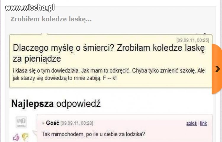 Zrobiła koledze laskę za Pieniądze 