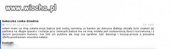 Wnuczka szuka babci... chłopa...