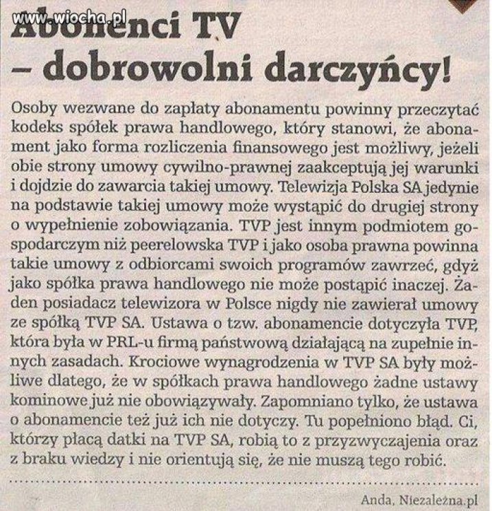 Warto przeczytać ... TVP ...