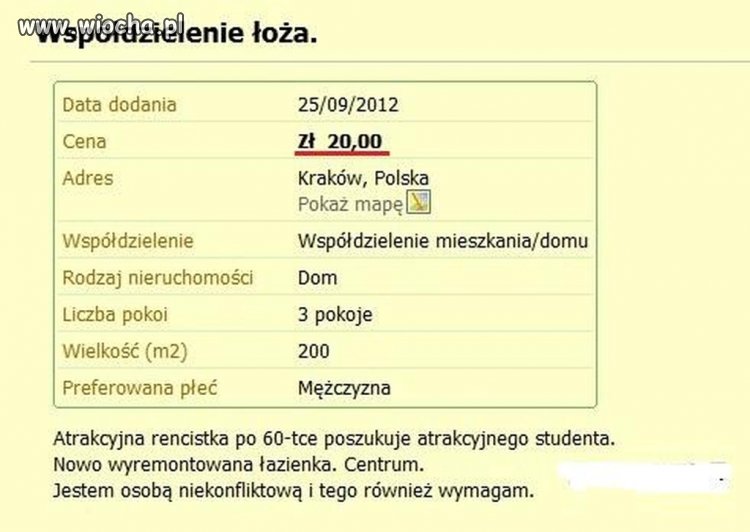 Ogłoszonko...Współdzielenie Łoża...