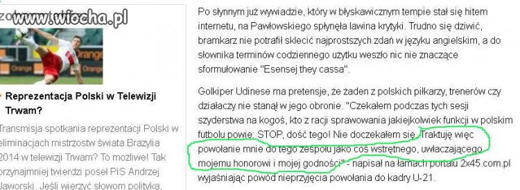 19letni polski "piłkarz" - Wojciech Pawłowski