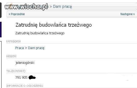 Zatrudnię budowlańca...
