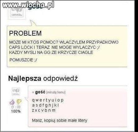 Problem z caps lock 