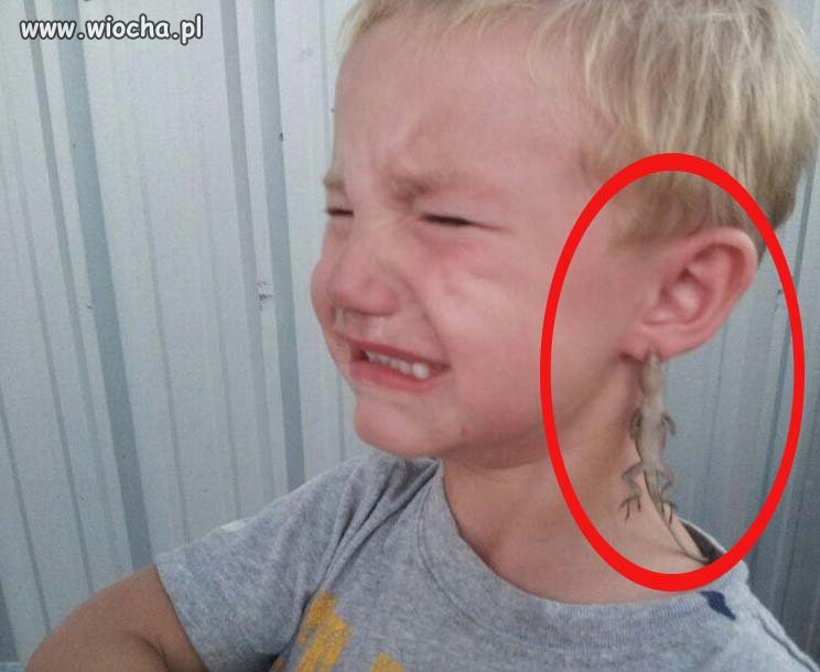 Synu nie płacz wytrzymaj ból będzie super fotka...