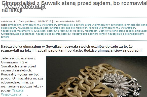Gimnazjaliści staną przed sądem...