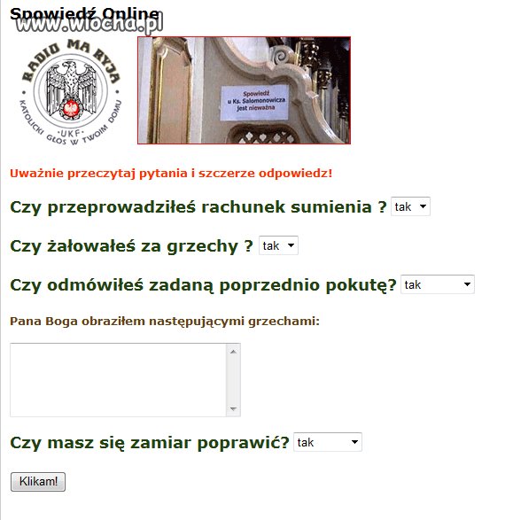 Spowiedź on-line? 