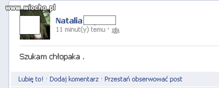 Szukanie chłopaka na Facebooku.