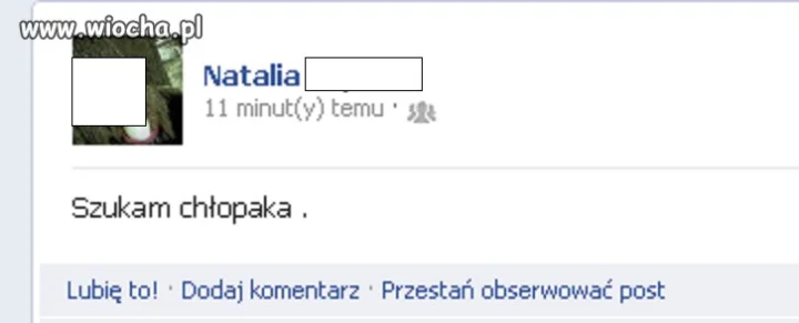Szukanie chłopaka na Facebooku.