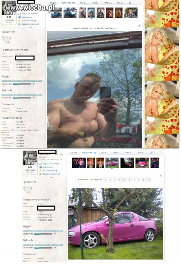 Biceps, łańcuch i różowa fura...