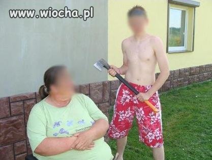 Opis fotki: "babka dawaj kasę"