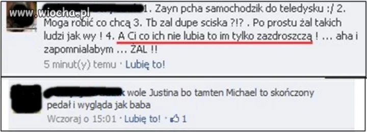 Fanki One Direction i Justina Biebera.