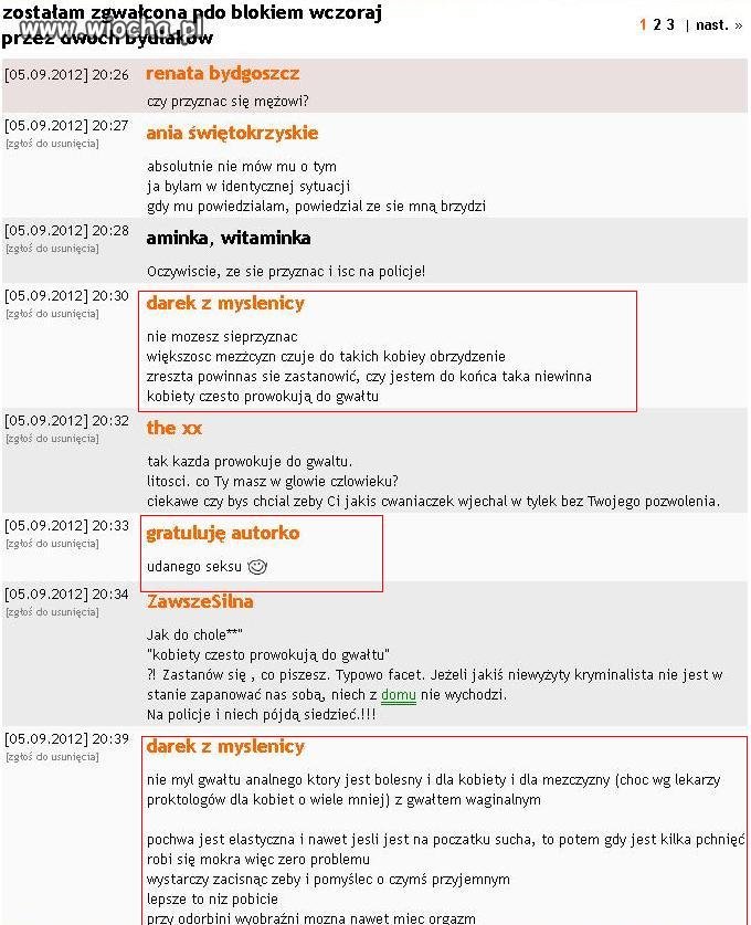 Temat o gwałcie i banda idiotów