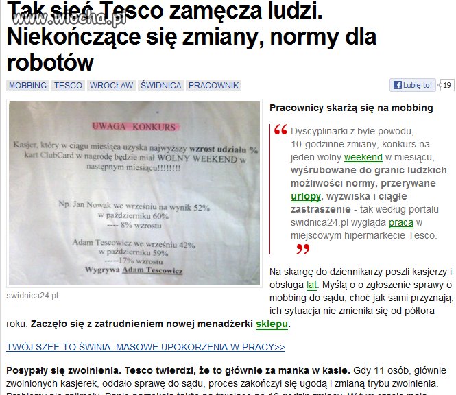 Mobbing w TESCO...