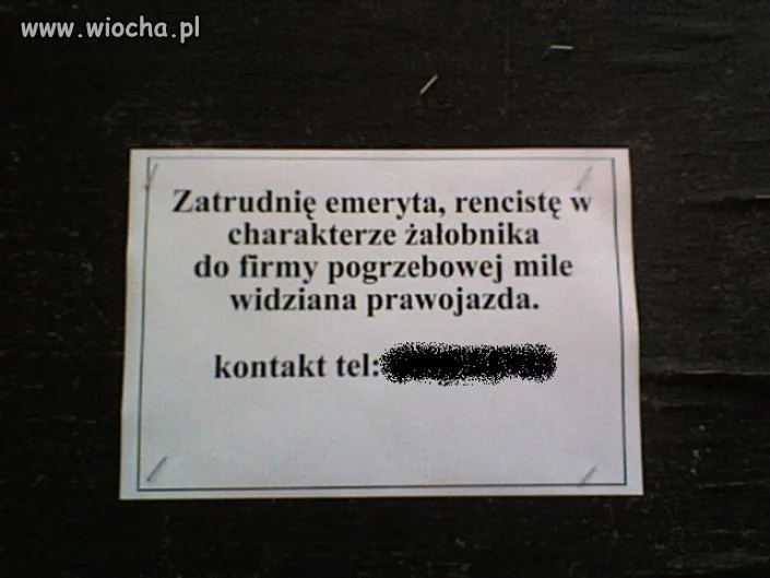 Ogłoszenie o pracę 