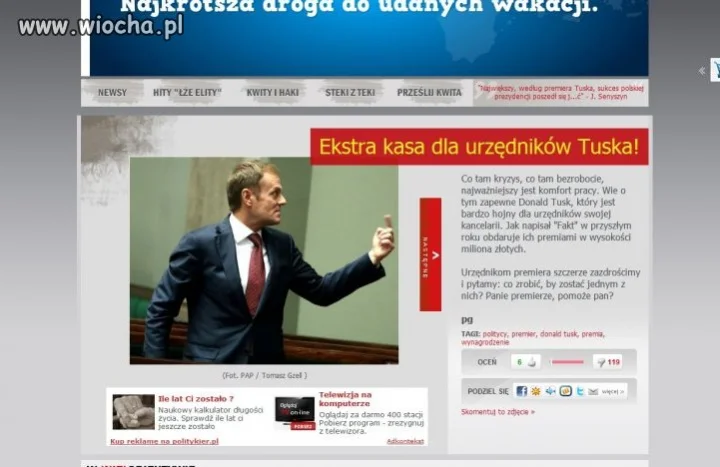 Ekstra Kasa dla urzędników tuska